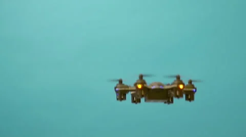 Black drone flying away Stock Footage 66685426