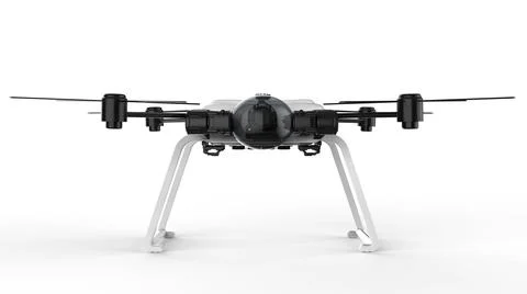 Black drone with quadcopter Illustrazione stock
