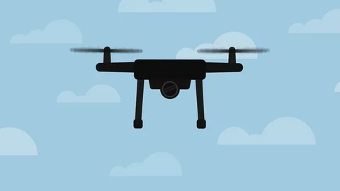 Black Drone on Sky Background Stockbeeldmateriaal 88635927