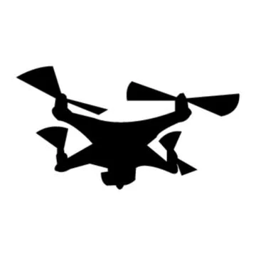 Black drone on white Stock-Illustration