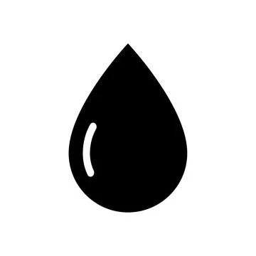 Black drop icon in flat. Weather symbol, raindrop Stock Illustration