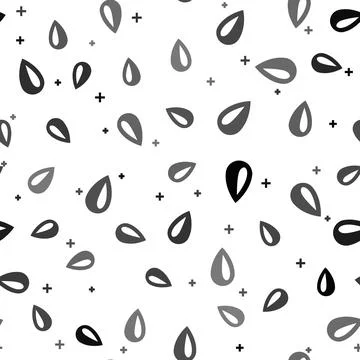 Black Drop icon isolated seamless pattern on white background. Vector Stock Illustration