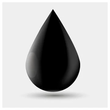 Black drop, isolated on white background Stock Illustration