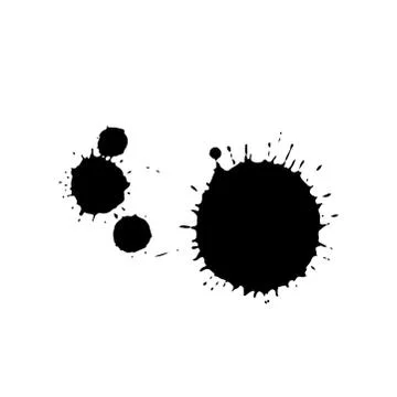Black drop isolated on white background. Grunge splash texture. Vector Ilustración de archivo