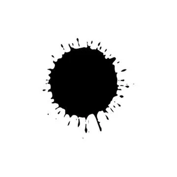 Black drop isolated on white background. Grunge splash texture. Vector Ilustración de archivo