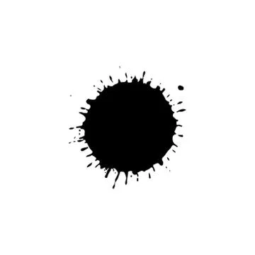 Black drop isolated on white background. Grunge splash texture. Vector Stock Illustration