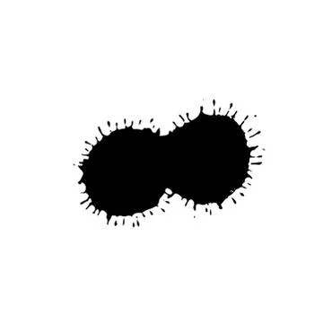 Black drop isolated on white background. Grunge splash texture. Vector Illustrazione stock