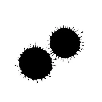 Black drop isolated on white background. Grunge splash texture. Vector Stock Illustration