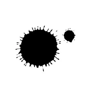 Black drop isolated on white background. Grunge splash texture. Vector Stock Illustration