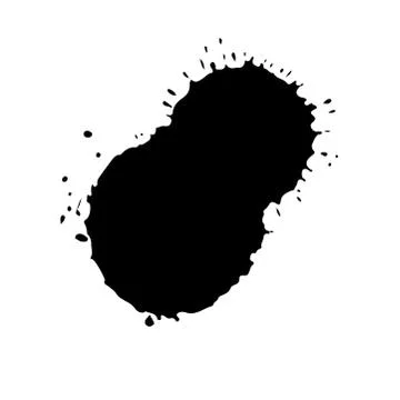 Black drop isolated on white background. Grunge splash texture. Vector Stock Illustration