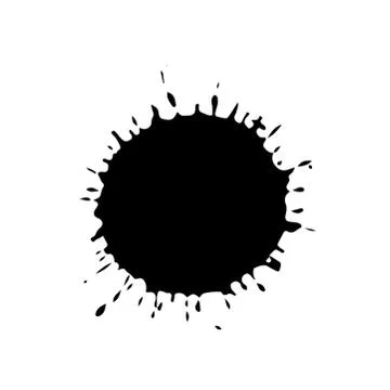 Black drop isolated on white background. Grunge splash texture. Vector Stock Illustration