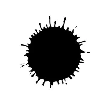 Black drop isolated on white background. Grunge splash texture. Vector Stock Illustration