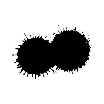 Black drop isolated on white background. Grunge splash texture. Vector Stock Illustration
