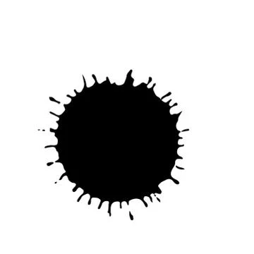 Black drop isolated on white background. Grunge splash texture. Vector Stock Illustration