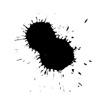 Black drop isolated on white background. Grunge splash texture. Vector Stock Illustration