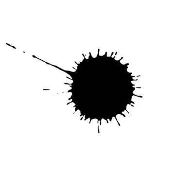 Black drop isolated on white background. Grunge splash texture. Vector Ilustración de archivo