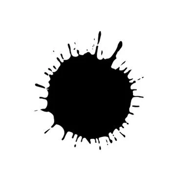 Black drop isolated on white background. Grunge splash texture. Vector Ilustración de archivo