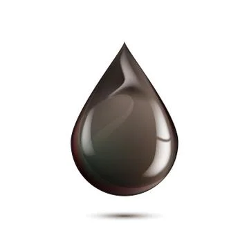 Black drop isolated on white. Stock Illustration
