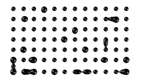 Black drop Metaball Connect Dot Set able to loop endless Stock Footage 310537368