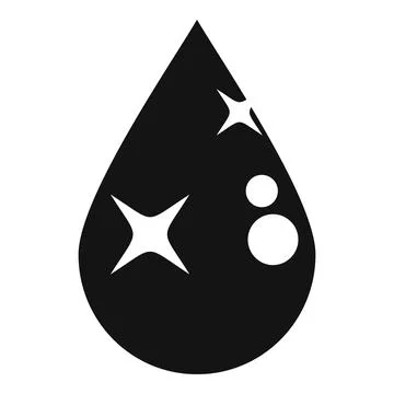 Black drop with shining bubbles representing clean water Illustrazione stock