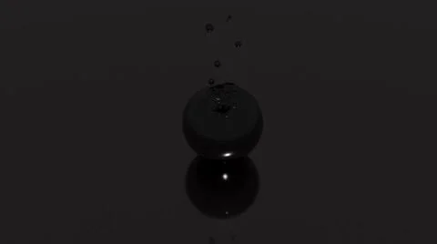 Black drops falling on liquid dark sphere on grey background, seamless loop 스톡 일러스트