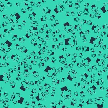 Black Drying clothes icon isolated seamless pattern on green background. Clean Stock Illustration