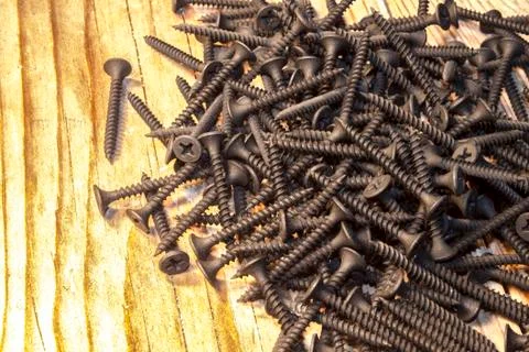 Black drywall screws Stock Photos