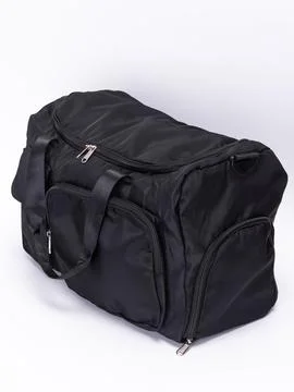 Black duffel bag multiple angles Fotos Stock