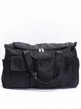 Black duffel bag side view Stock Photos