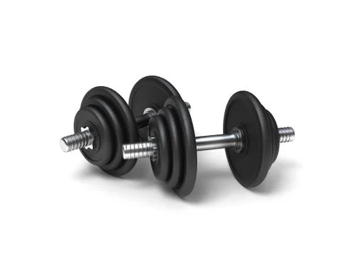 Black dumbbells isolated on white Stock Illustration