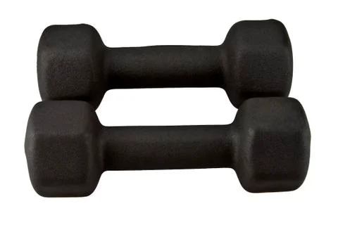 Black dumbbells Stock Photos