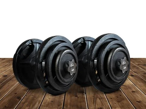 Black dumbbells Stock Photos
