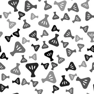 Black Dumpling icon isolated seamless pattern on white background. Traditional Stock Illustration
