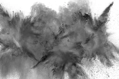 Black dust particles splash. Stock Photos