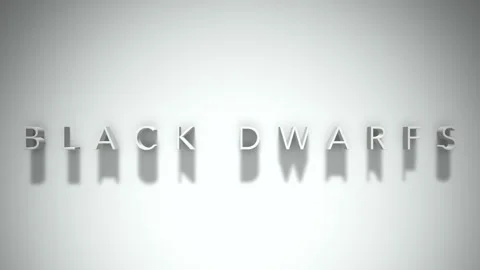 Black dwarfs 3D title animation with shadows on a white background Stock Footage 297855924