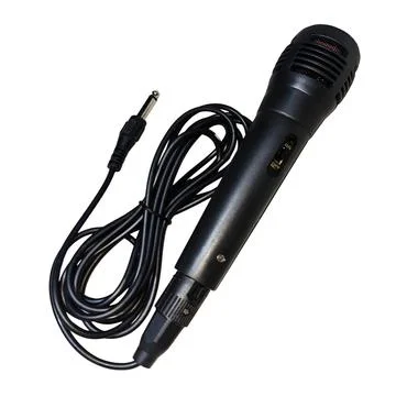 Black Dynamic Handheld Microphone with Cable 写真素材