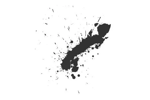Black Dynamic Splash Isolated on White Background for Modern Art Stock Illustration