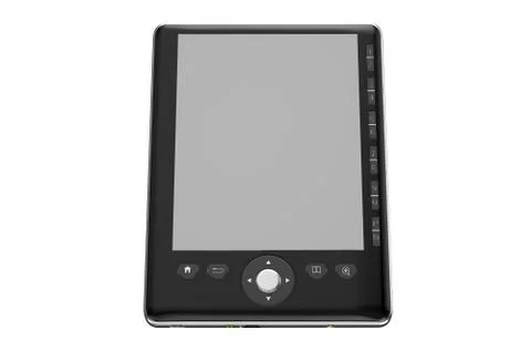 Black E- reader with empty screen Illustrazione stock