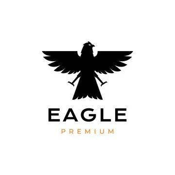 Black eagle bird flying freedom modern logo design vector Stock Illustration