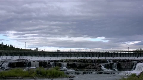 Black Eagle Dam in Great Falls Montana at High Flow 動画素材 201445627