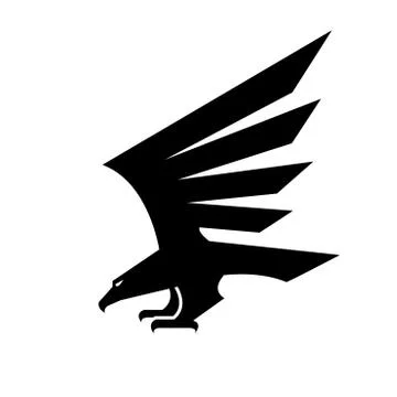 Black eagle geometric heraldic vector icon Stock Illustration