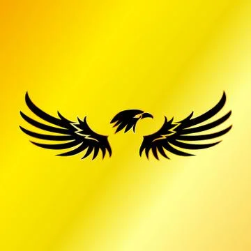 Black Eagle with Gold Background Stock Illustration