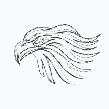 Black eagle head grunge style design Stock Illustration