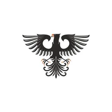 Black eagle heraldry symbol isolated bird mascot Stock Illustration