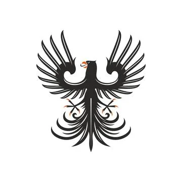 Black eagle heraldry symbol isolated bird mascot Stock Illustration