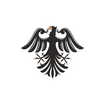 Black eagle heraldry symbol isolated bird mascot Stock Illustration