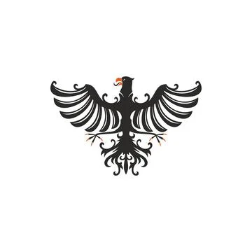 Black eagle heraldry symbol isolated bird mascot 스톡 일러스트