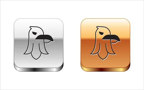 Black Eagle icon isolated on white background. American Presidential symbol.. Stock Illustration