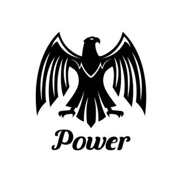 Black Eagle vector heraldic gothic icon Stock Illustration