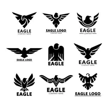 Black eagles silhouette Stock Illustration
